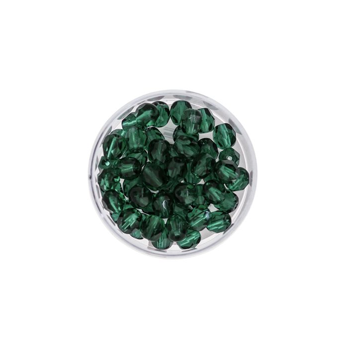 Glasschliffperle transp. emerald 6 mm Lochgröße 1 mm, Bild 2 von 3