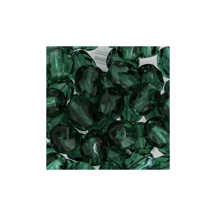 Glasschliffperle transp. emerald 6 mm Lochgröße 1 mm, Bild 3 von 3