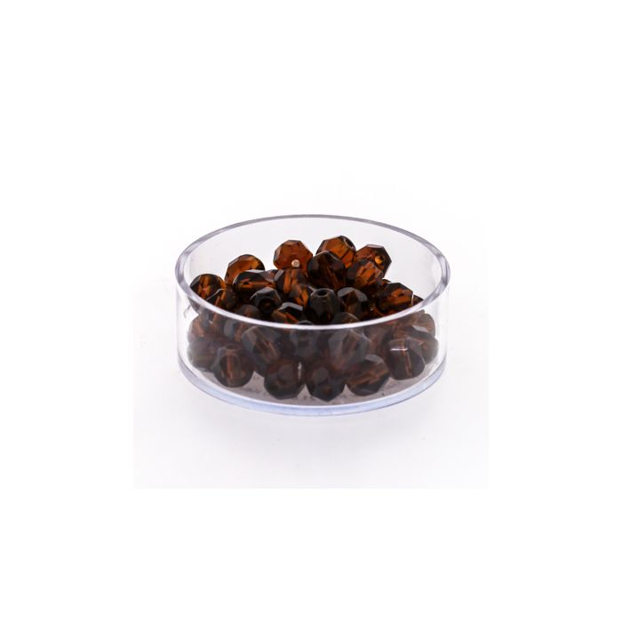 Glasschliffperle transp. dunkeltopas 6 mm Lochgröße 1 mm 50 Stück, Bild 1 von 3