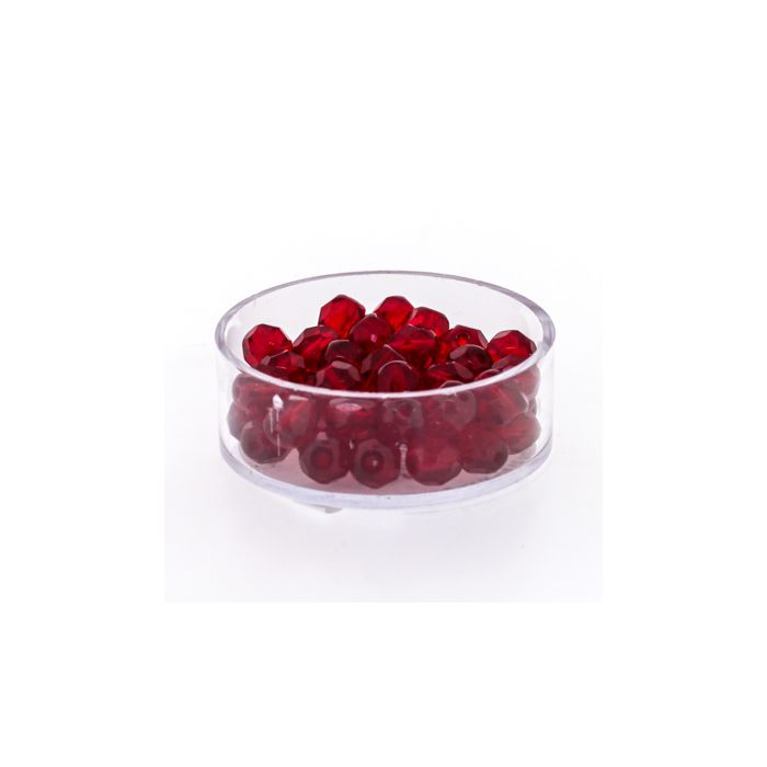 Glasschliffperle transp. rubin 6 mm Lochgröße 1 mm 0730-06244 4016490113195  