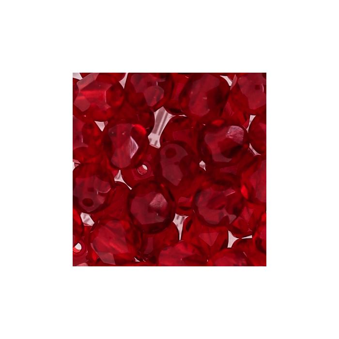 Glasschliffperle transp. rubin 6 mm Lochgröße 1 mm 0730-06244 4016490113195  