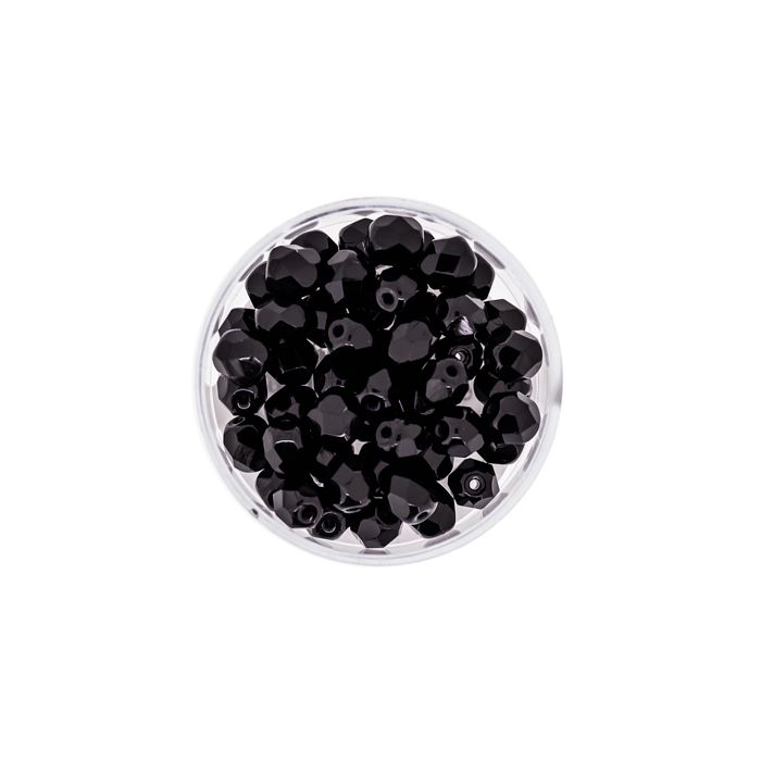 Glasschliffperle schwarz satt 6 mm Lochgröße 1 mm 50 Stück, Bild 2 von 3