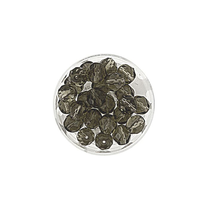 Glasschliffperle transp. rauchgrau 6 mm Lochgröße 1 mm 50 St 0730-06464 4016490140160  