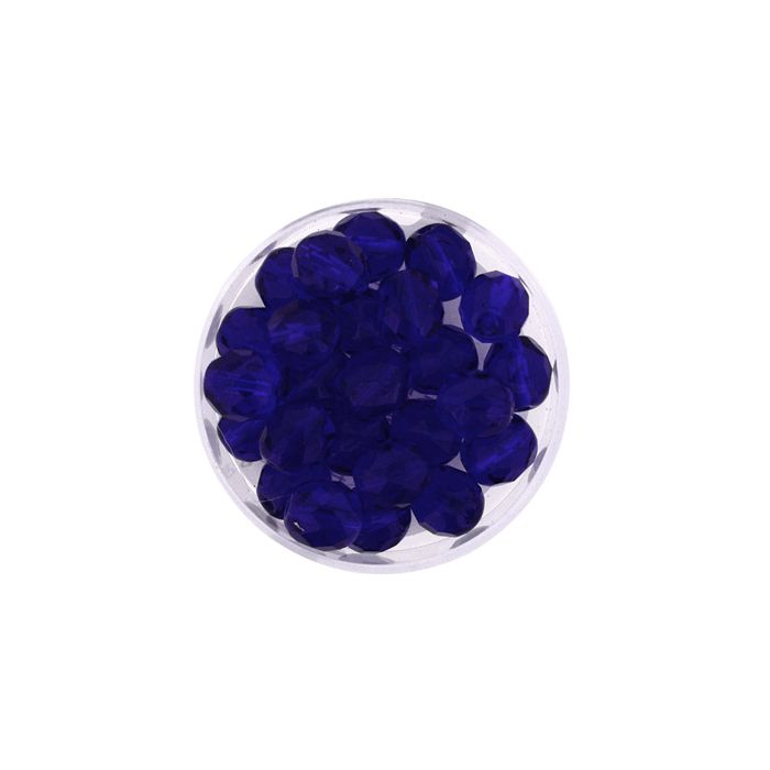 Glasschliffperle transp. azurblau 8 mm Lochgröße 1 mm 25 St 0730-08044 4016490144878  