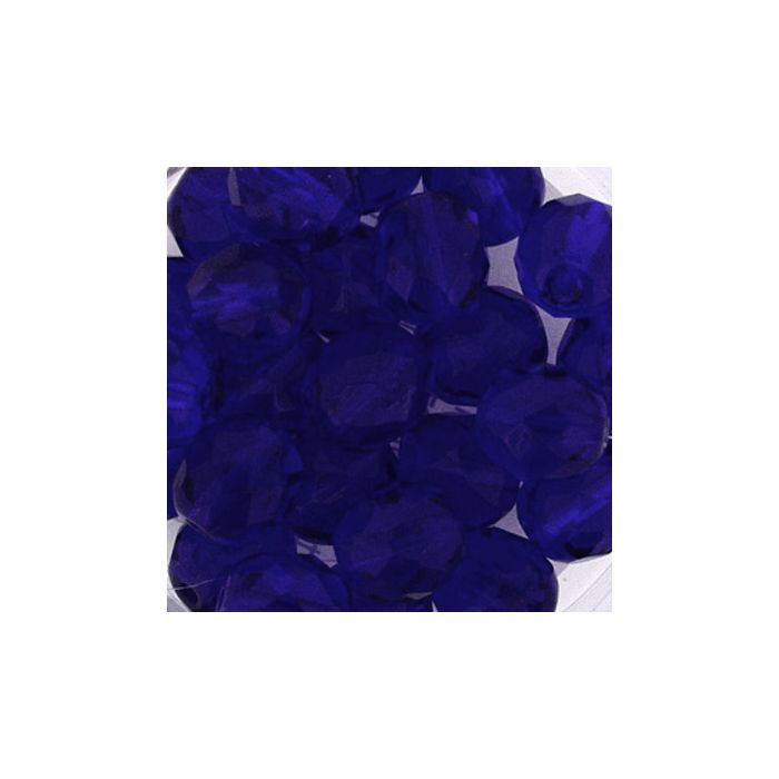 Glasschliffperle transp. azurblau 8 mm Lochgröße 1 mm 25 St 0730-08044 4016490144878  