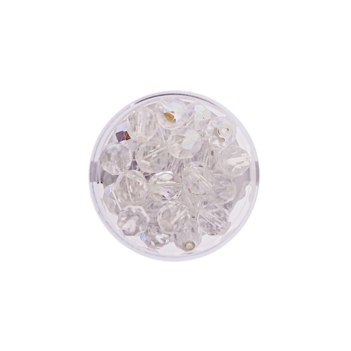 Glasschliffperle bedampft kristall AB 8 mm Lochgröße 1 mm 25 St 0730-08144 4016490134848  