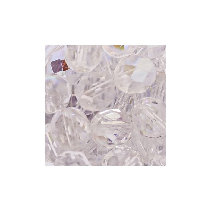 Glasschliffperle bedampft kristall AB 8 mm Lochgröße 1 mm 25 St 0730-08144 4016490134848  