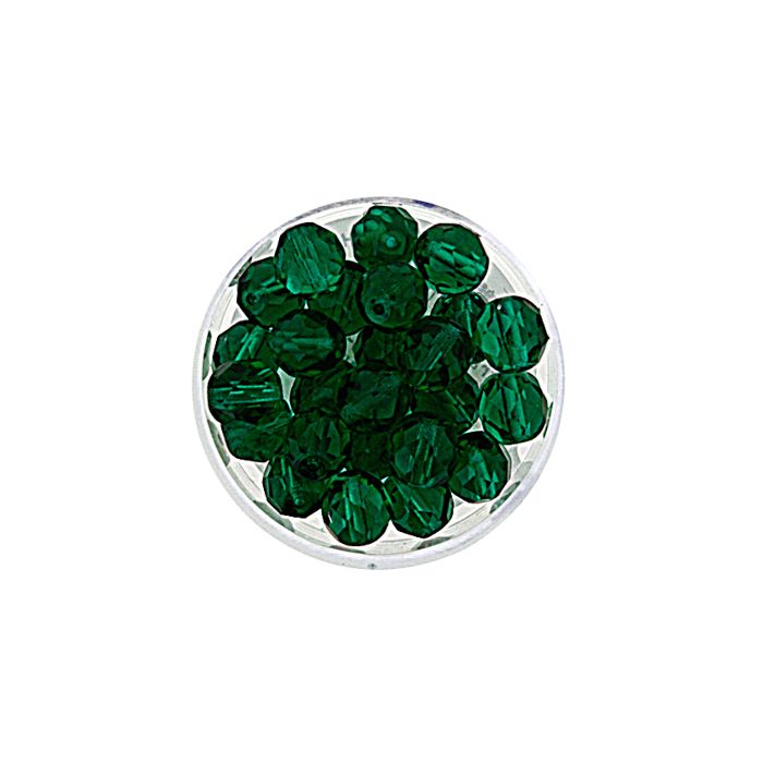Glasschliffperle transp. emerald 8 mm Lochgröße 1 mm