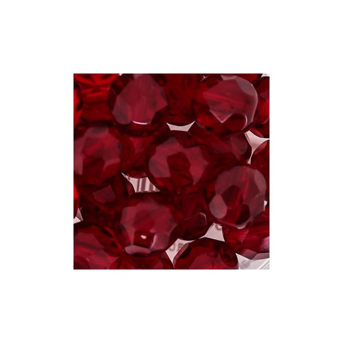 Glasschliffperle transp. rubin 8 mm Lochgröße 1 mm 25 St 0730-08244 4016490113430  