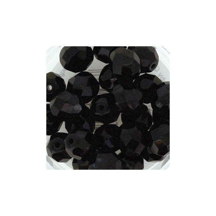 Glasschliffperle satt schwarz 8 mm Lochgröße 1 mm 25 St 0730-08294 4016490113447  