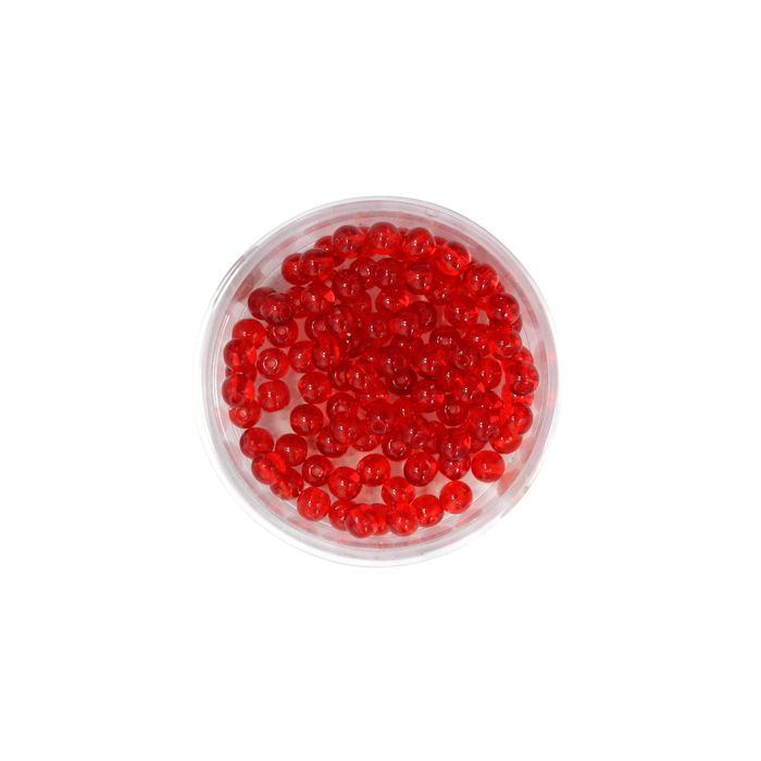 Glasperle rund transp. rot 4 mm Lochgröße 0,8 mm, Bild 1 von 2