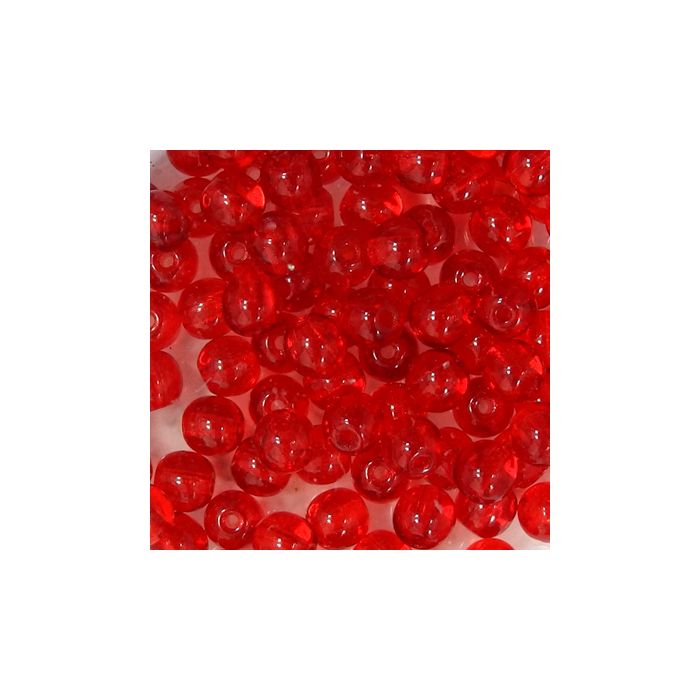 Glasperle rund transp. rot 4 mm Lochgröße 0,8 mm, Bild 2 von 2