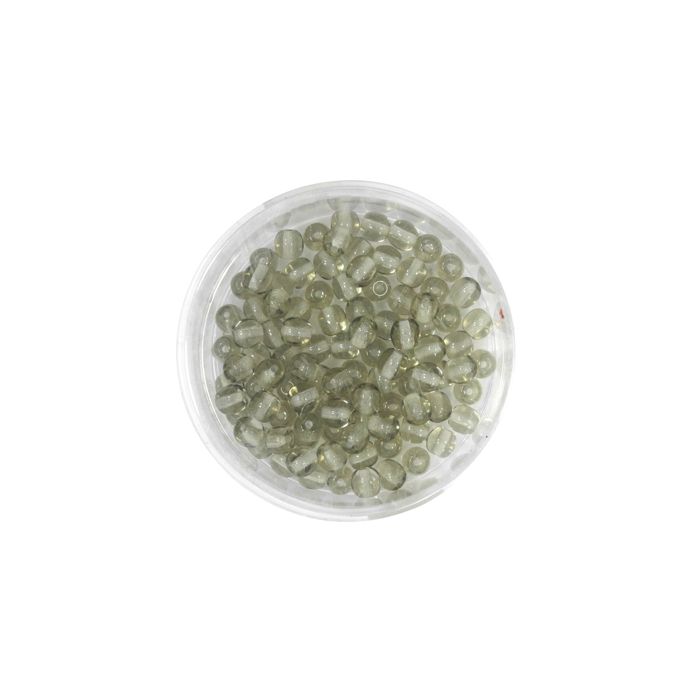 Glasperle rund transp. grau 4 mm Lochgröße 0,8 mm, Bild 1 von 2