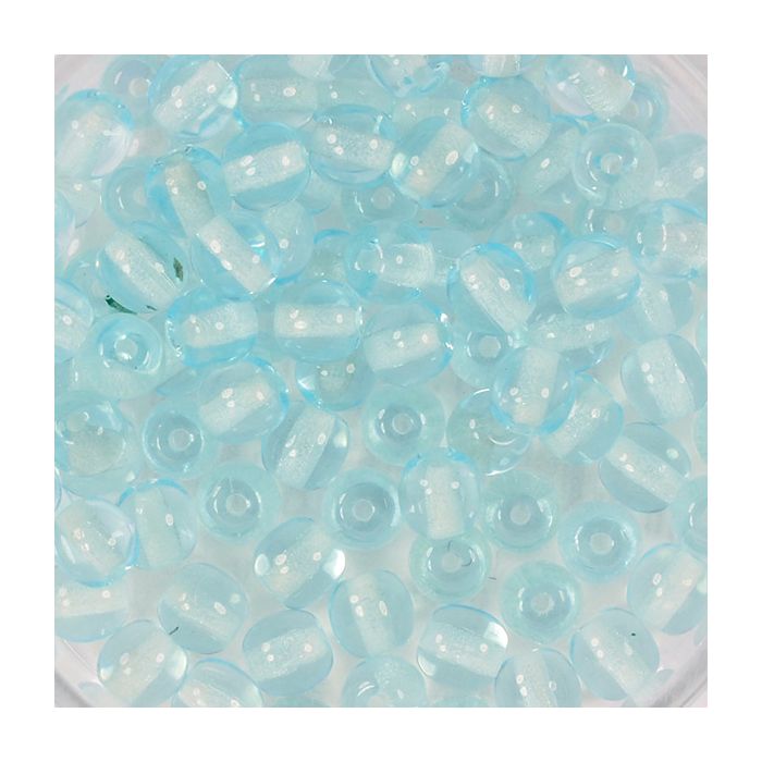 Glasperle rund transp. aqua 4 mm Lochgröße 0,8 mm