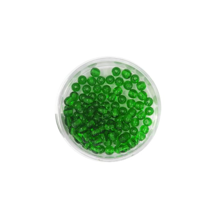 Glasperle rund transp. dunkelgrün 4 mm Lochgröße 0,8 mm 100 St 0741-04684 4016490591108  