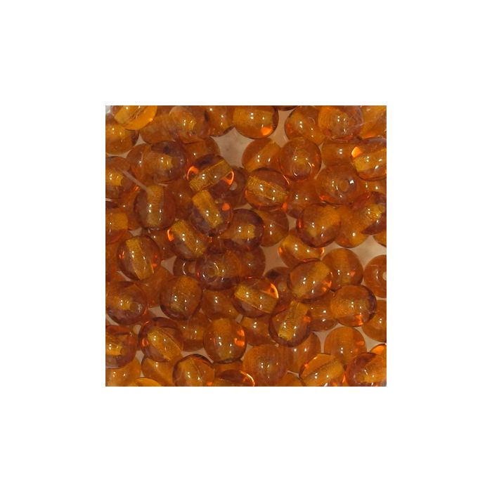 Glasperle rund transp. dkl.braun 4 mm Lochgröße 0,8 mm 100 St 0741-04844 4016490591221  