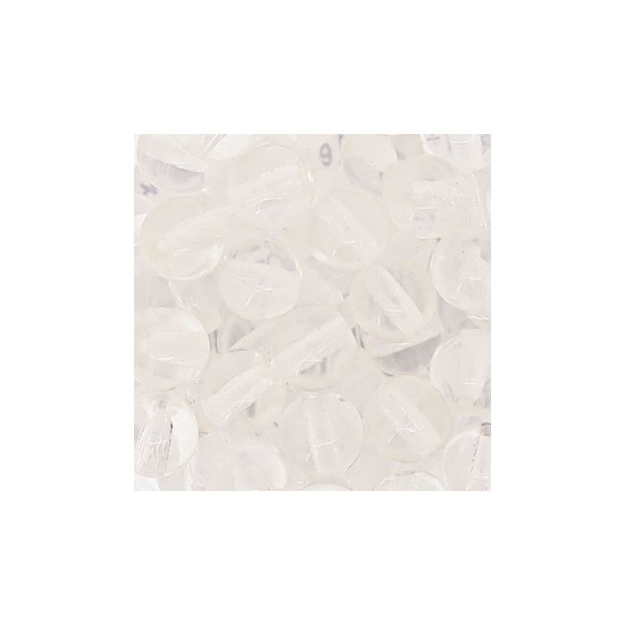 Glasperle rund transp. kristall 6 mm Lochgröße 0,8 mm 50 St 0741-06134 4016490590460  