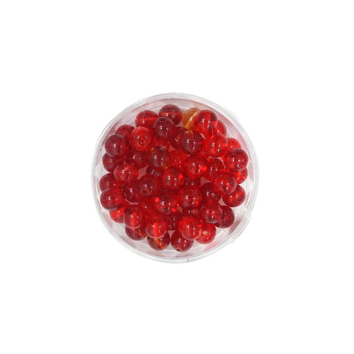 Glasperle rund transp. rot 6 mm Lochgröße 0,8 mm 50 St 0741-06244 4016490590583  