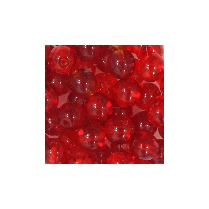 Glasperle rund transp. rot 6 mm Lochgröße 0,8 mm 50 St 0741-06244 4016490590583  
