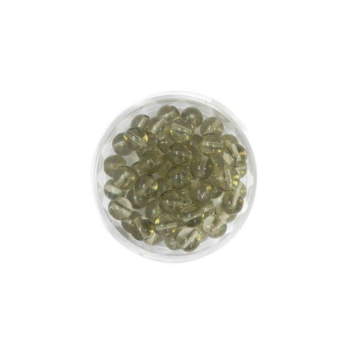 Glasperle rund transp. grau 6 mm Lochgröße 0,8 mm 50 St 0741-06464 4016490591306  