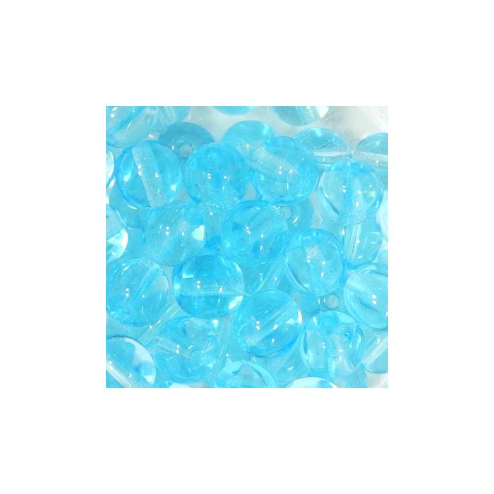 Glasperle rund transp. aqua 6 mm Lochgröße 0,8 mm, Bild 2 von 2