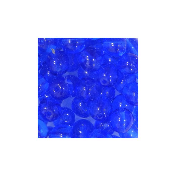 Glasperle rund transparent dkl.blau 6 mm Lochgröße 0,8 mm, Bild 2 von 2