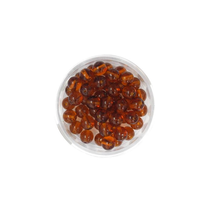 Glasperle rund transp. dkl.braun 6 mm Lochgröße 0,8 mm 50 St 0741-06844 4016490591245  