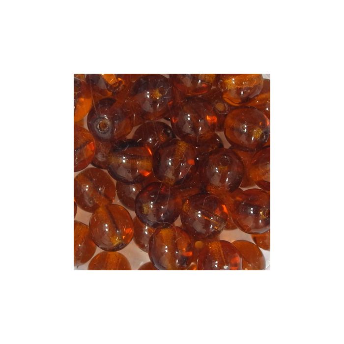 Glasperle rund transp. dkl.braun 6 mm Lochgröße 0,8 mm 50 St 0741-06844 4016490591245  