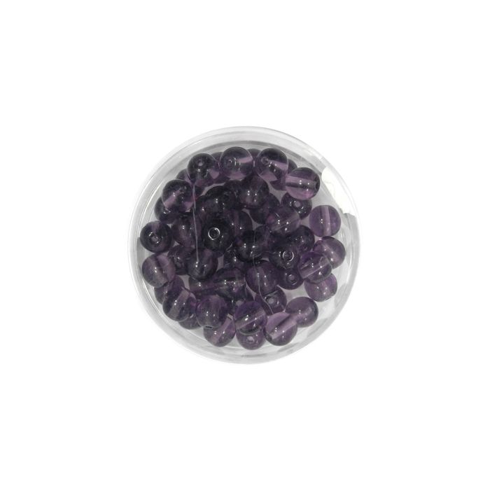 Glasperle rund transp. amethyst 6 mm Lochgröße 0,8 mm 50 St 0741-06884 4016490590767  
