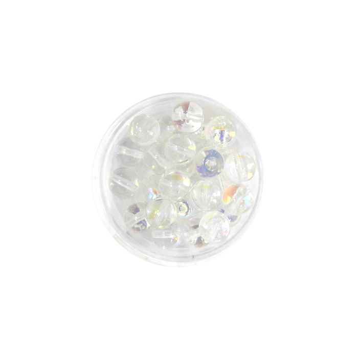 Glasperle rund kristall AB 8 mm Lochgröße 0,8 mm 25 St 0741-08144 4016490730712  