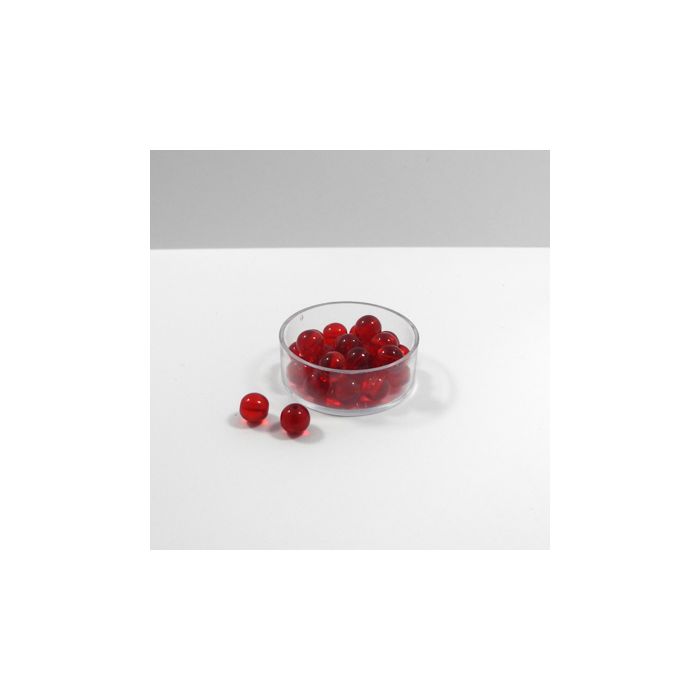 Glasperle rund transp. rot 8 mm Lochgröße 0,8 mm, Bild 3 von 3