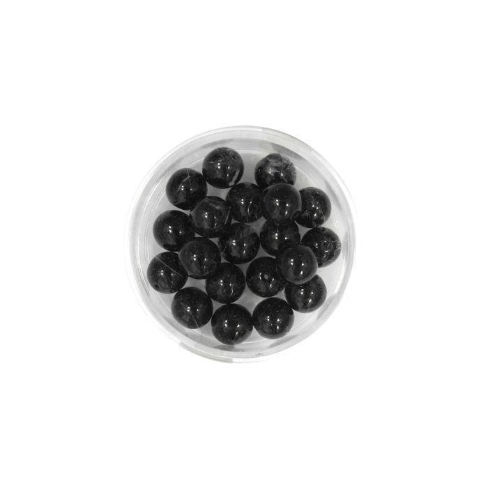 Glasperle rund satt schwarz 8 mm Lochgröße 0,8 mm 25 St 0741-08294 4016490591382  