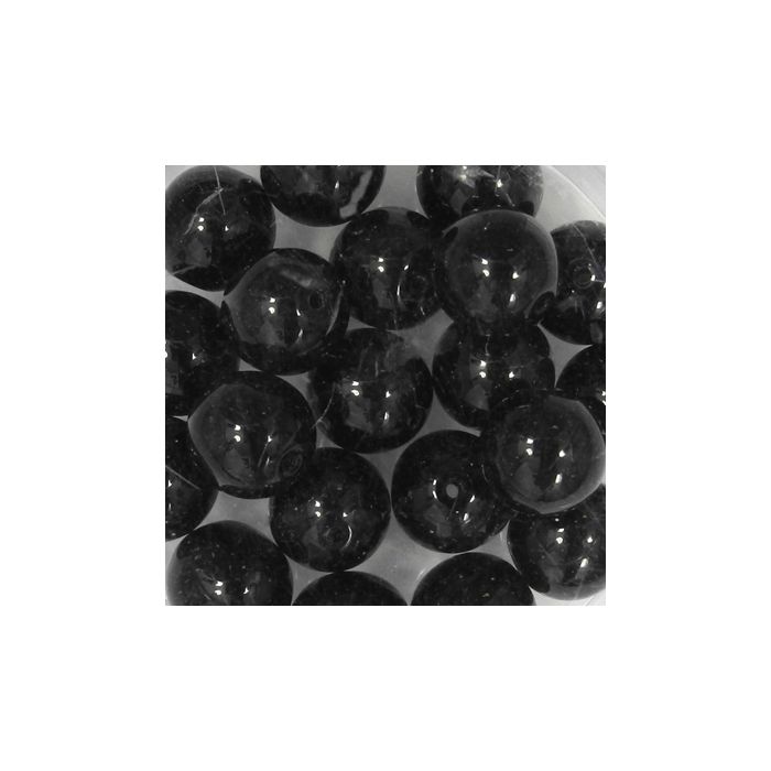 Glasperle rund satt schwarz 8 mm Lochgröße 0,8 mm 25 St 0741-08294 4016490591382  
