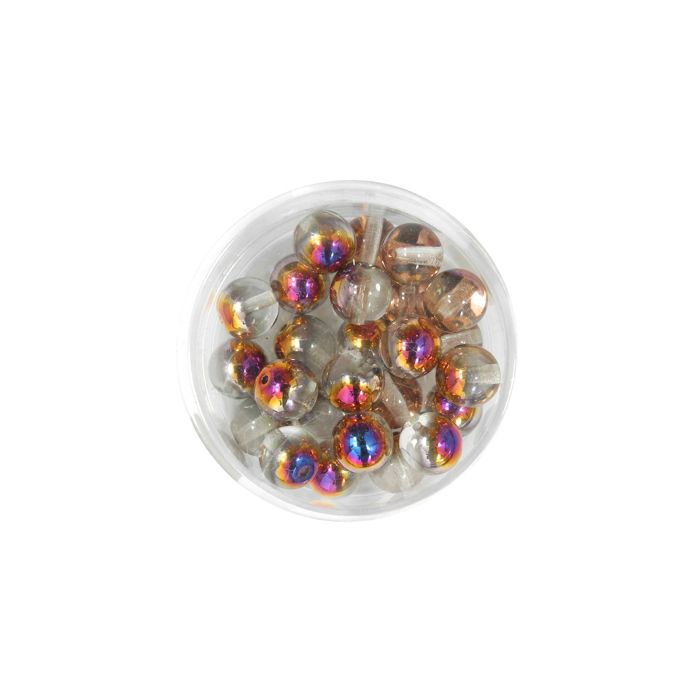 Glasperle rund kristall kupfer AB 8 mm Lochgröße 0,8 mm, Bild 1 von 3