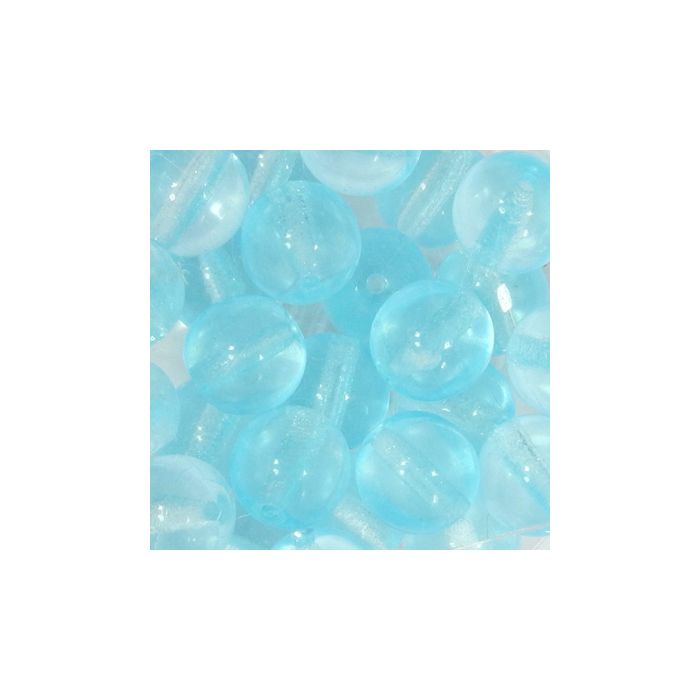 Glasperle rund transparent aqua 8 mm Lochgröße 0,8 mm, Bild 2 von 3
