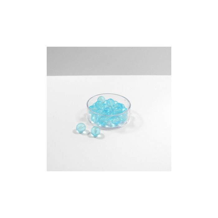 Glasperle rund transparent aqua 8 mm Lochgröße 0,8 mm, Bild 3 von 3