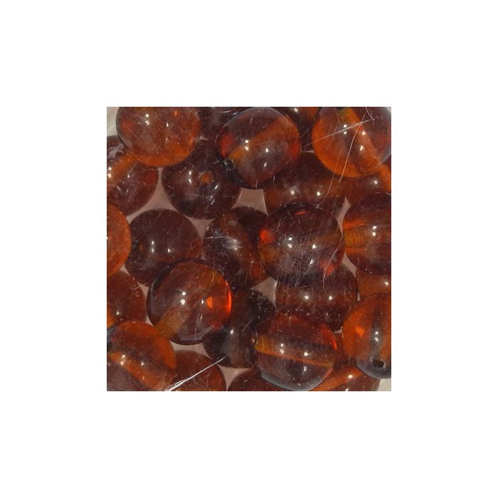 Glasperle rund transp. dkl.braun 8 mm Lochgröße 0,8 mm 25 St 0741-08844 4016490591269  
