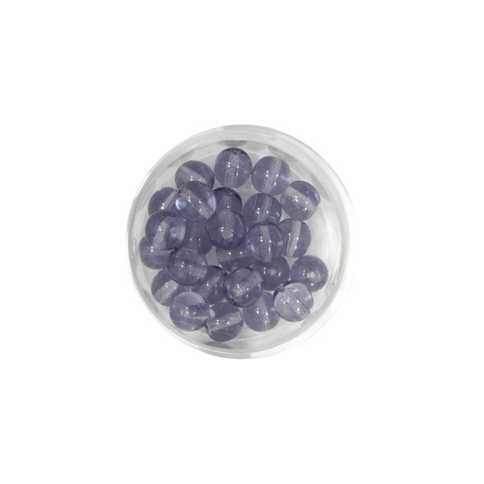 Glasperle rund transp. amethyst 8 mm Lochgröße 0,8 mm, Bild 1 von 3