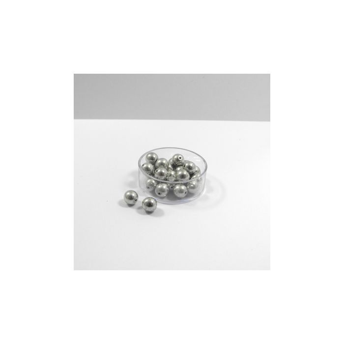 Glasperle rund silberfb. 8 mm Lochgröße 0,8 mm 25 St 0741-08924 4016490730736  