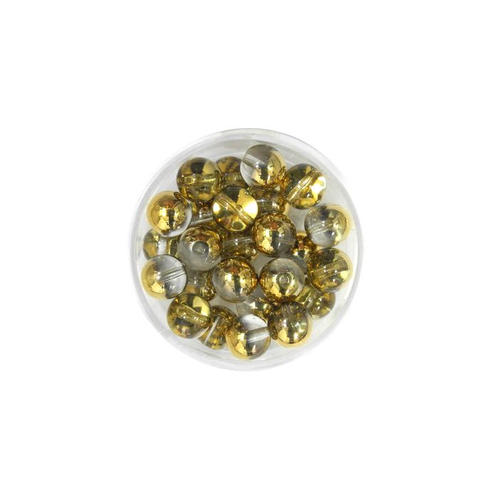 Glasperle rund goldfb.halb bedampft 8 mm Lochgröße 0,8 mm, Bild 1 von 3