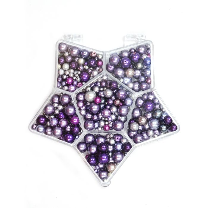 Glaswachsperlen Sternbox lila ton 1 Box = 150gr 5Boxen 0758-01161 4016490748809  