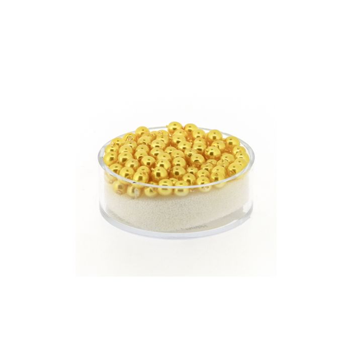Wachs-Glasperle Top Qualität gelb 4 mm Lochgröße 0,8 mm 85 St 0785-04094 4016490846178  