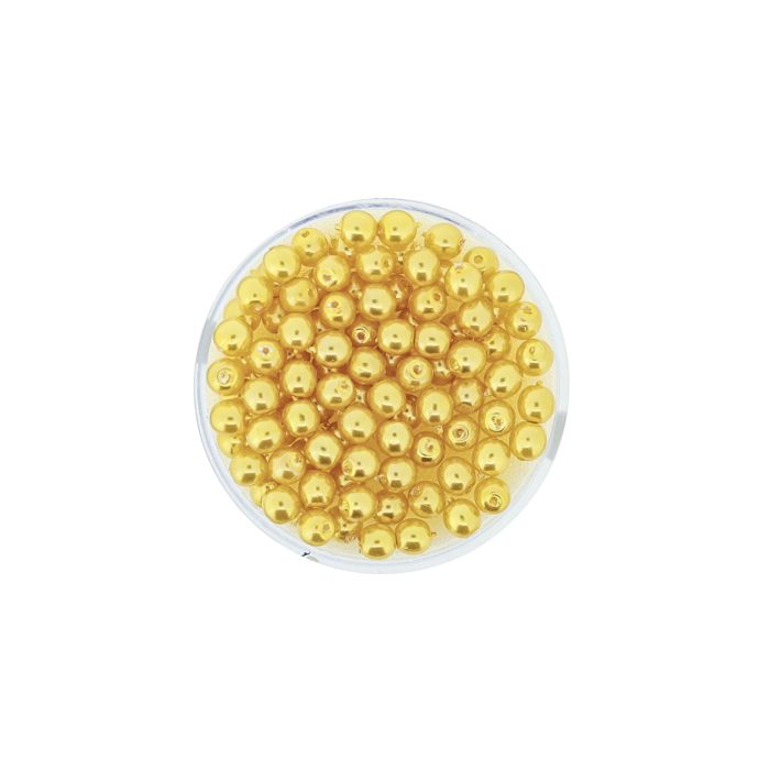 Wachs-Glasperle Top Qualität gelb 4 mm Lochgröße 0,8 mm 85 St 0785-04094 4016490846178  