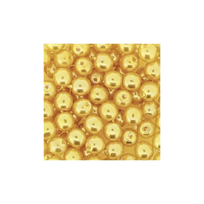 Wachs-Glasperle Top Qualität gelb 4 mm Lochgröße 0,8 mm 85 St 0785-04094 4016490846178  