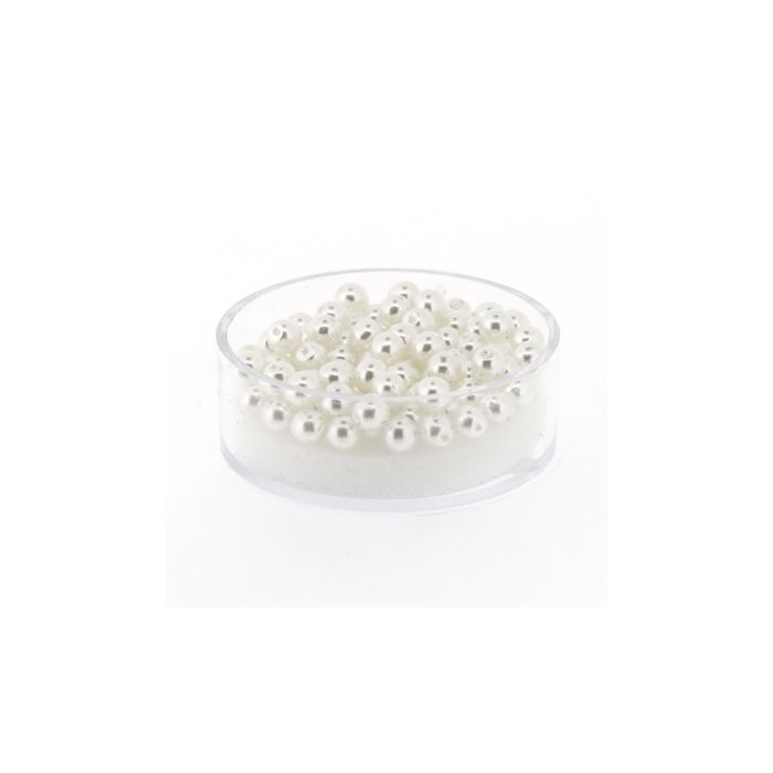 Wachs-Glasperle Top Qualität weiß 4 mm Lochgröße 0,8 mm, Bild 1 von 3