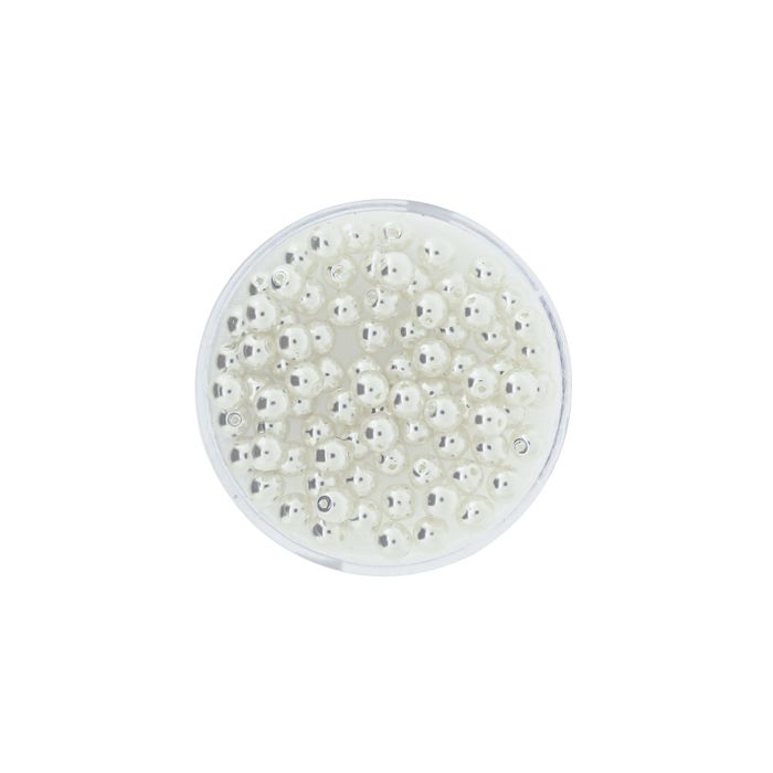 Wachs-Glasperle Top Qualität weiß 4 mm Lochgröße 0,8 mm, Bild 2 von 3