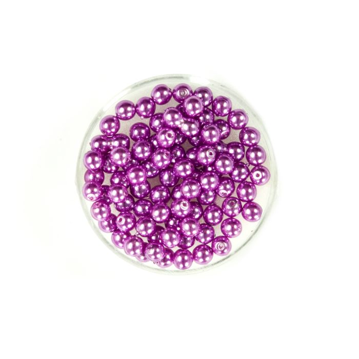 Wachs-Glasperle Top Qualität dunkelrosa 4 mm Lochgröße 0,8 mm