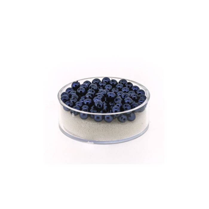 Wachs-Glasperle Top Qualität dunkelblau 4 mm Lochgröße 0,8 mm 85 St 0785-04344 4016490846390  