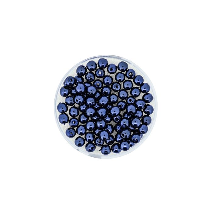 Wachs-Glasperle Top Qualität dunkelblau 4 mm Lochgröße 0,8 mm 85 St 0785-04344 4016490846390  