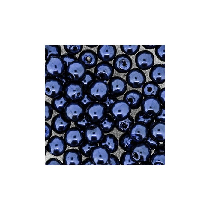 Wachs-Glasperle Top Qualität dunkelblau 4 mm Lochgröße 0,8 mm 85 St 0785-04344 4016490846390  
